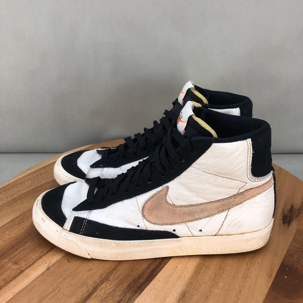 Nike Blazer Mid 77 High Top Sneakers Shoes White Black Womens 8 Retro Classic - Picture 3 of 7